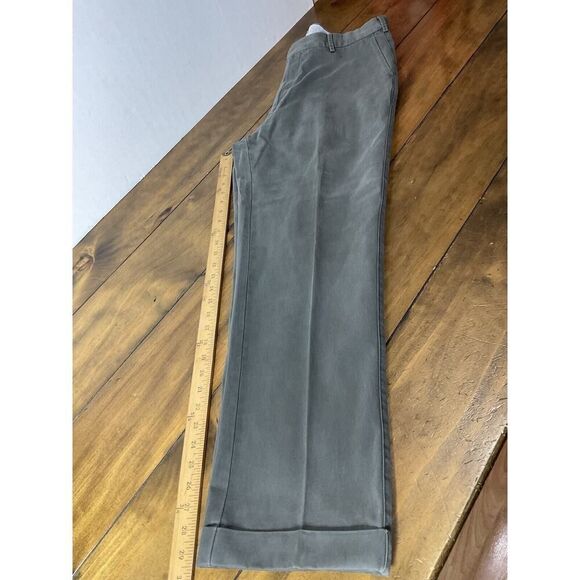 Peter Millar Pants Mens Size 36 Gray Pima Cotton Flat Front Cuffed Straight Leg - Picture 10 of 10